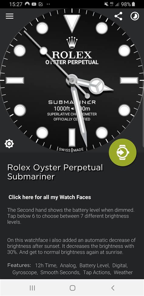 rolex watch faces for gear sport|rolex submariner watchface download.